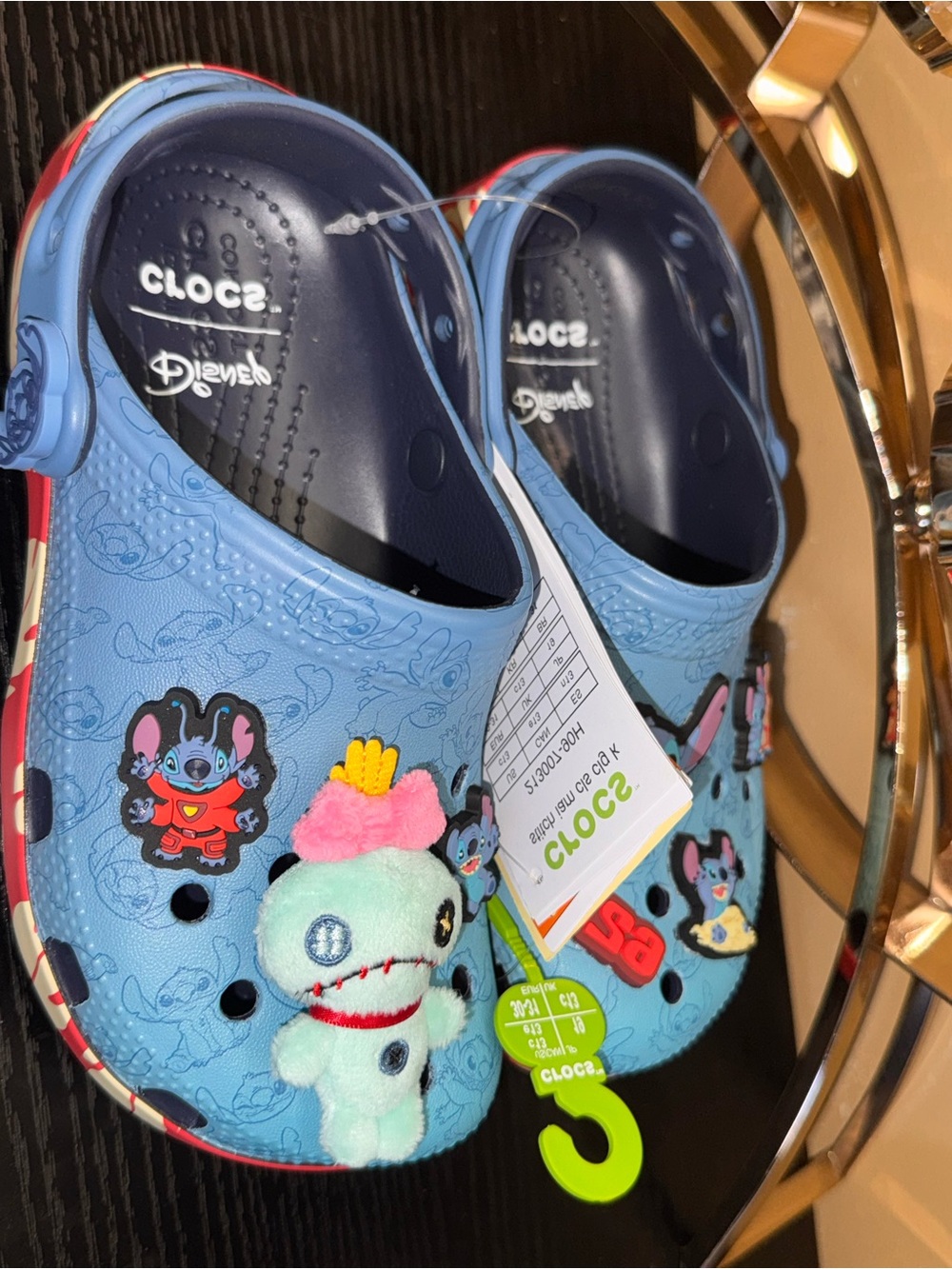 CROCS Kids Light Blue Disney Character Clogs with Plush Charm